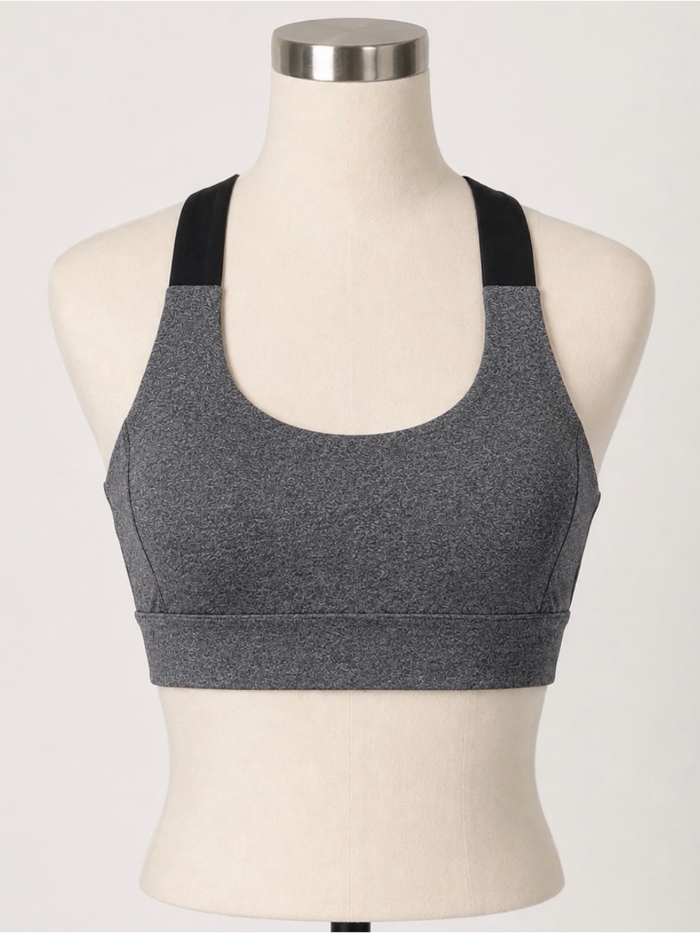 lululemon athletica Gray Sports Bra with Black Straps